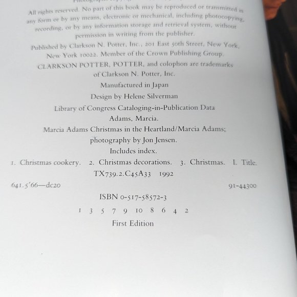 Christmas in the Heartland by Marcia Adams; Jon Jensen Hard Cover Book - Picture 6 of 8